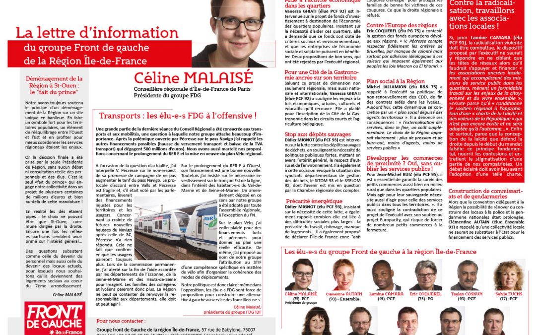 Lettre d’information N°9 / Juillet 2016