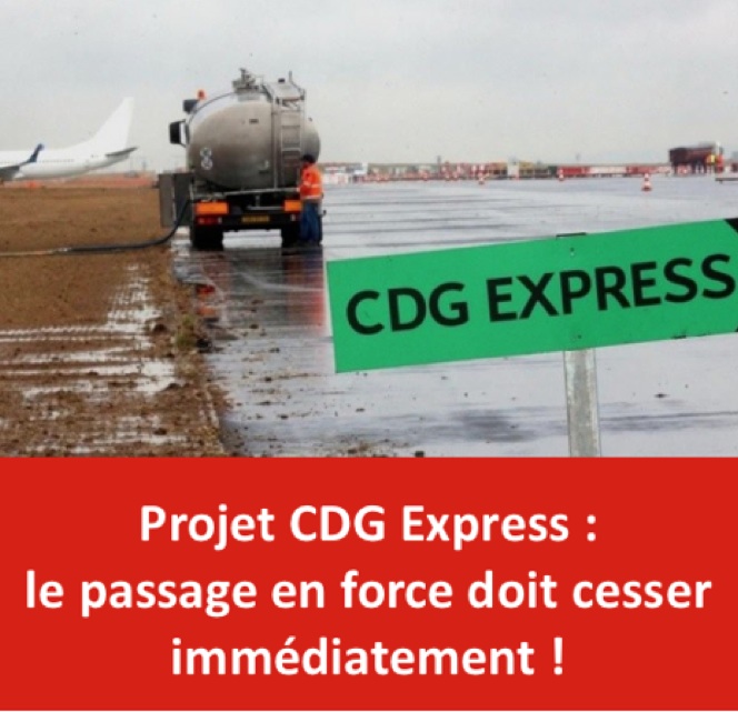 Projet CDG Express : le passage en force doit cesser immédiatement!