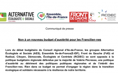 Non à un nouveau budget d’austérité pour les Francilien·nes