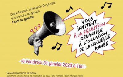 Les élu.e.s Front de gauche de la Région Ile-de-France vous présentent leurs meilleurs voeux pour l’année 2020