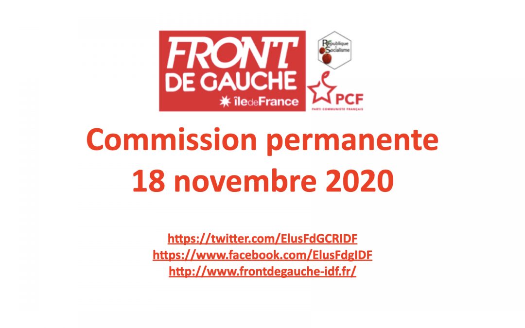 Commission permanente du 18 novembre 2020
