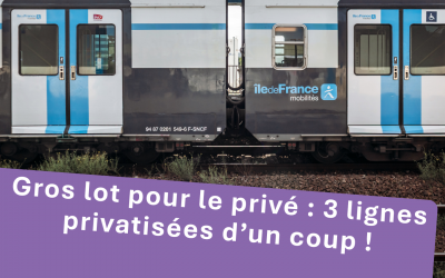 8ÈME VAGUE DE PRIVATISATION DU RAIL FRANCILIEN : LE RER D SUD DÉMANTELÉ