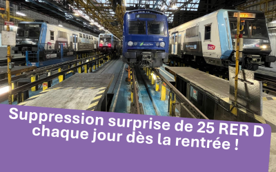 RER D : ANNONCE SURPRISE DE LA SUPPRESSION DE 25 TRAINS PAR JOUR JUSQU’EN 2027 !