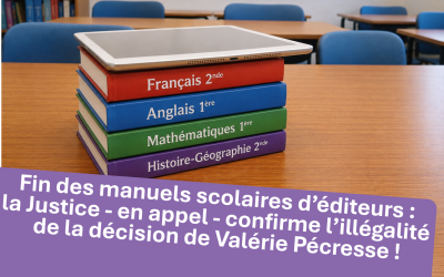 MANUELS SCOLAIRES : VALÉRIE PÉCRESSE ORGANISE L’IMPRÉPARATION ET MENACE LA GRATUITÉ POUR LES FAMILLES
